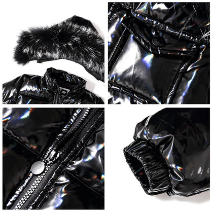 Black Down Winter Parka Jacket for Boys and Girls