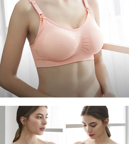 Plus Size Nursing Bra Seamless Breathable Nylon