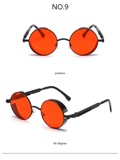 Metal Punk Round Sunglasses for Men and Women
