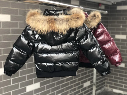Black Down Winter Parka Jacket for Boys and Girls