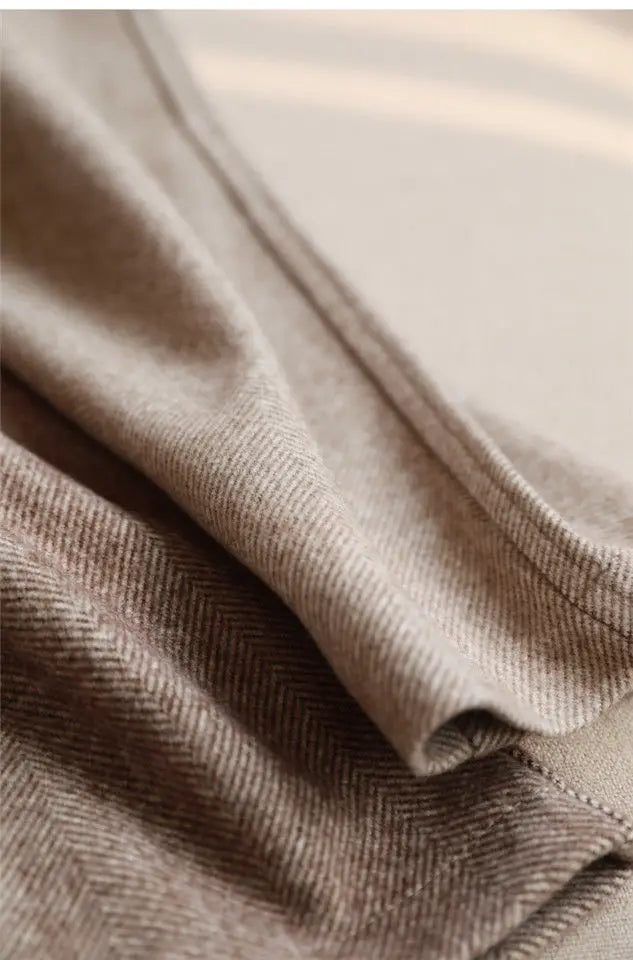 Woolen Harem Pencil Pants High Waisted Casual Trousers