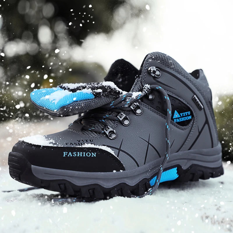 Men's Waterproof Leather Snow Boots Size 39-47