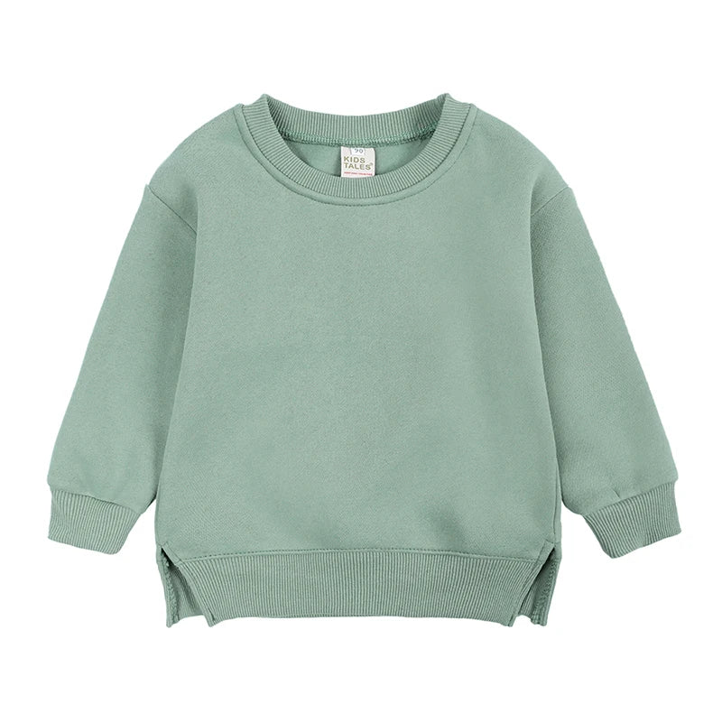 Kids Hooded Sweatshirt Cotton Solid Top for Girls