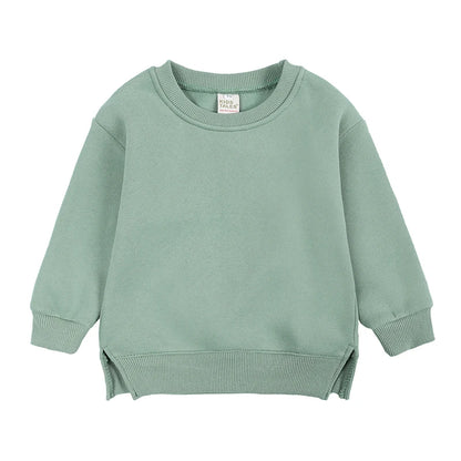 Kids Hooded Sweatshirt Cotton Solid Top for Girls