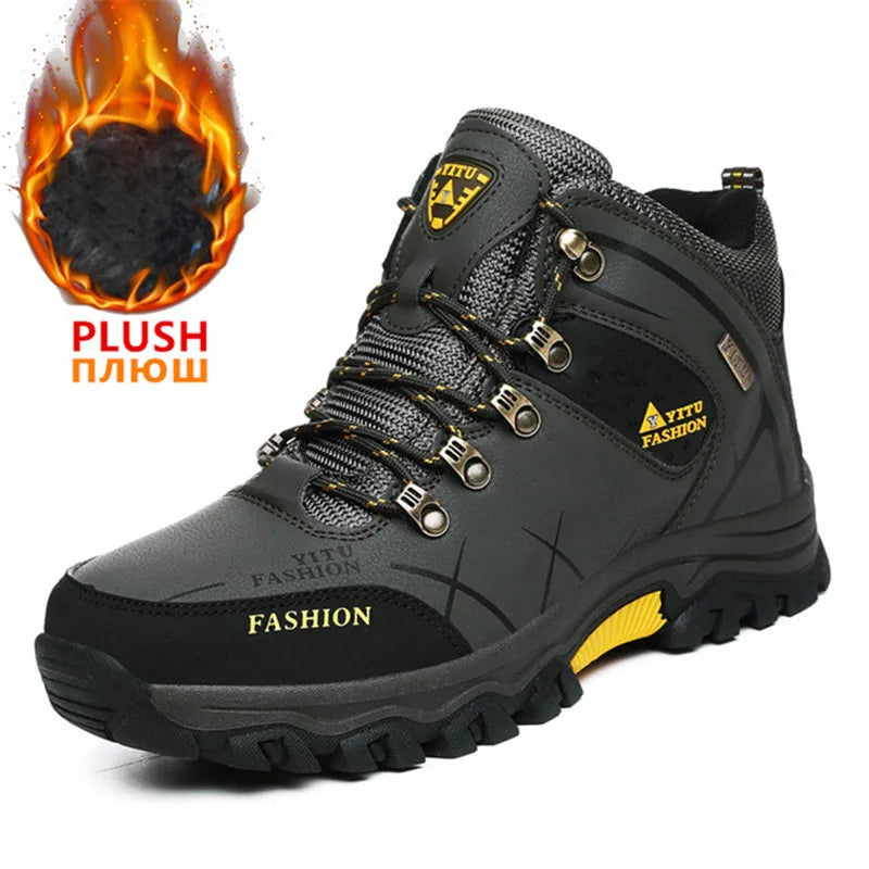 Men's Waterproof Leather Snow Boots Size 39-47