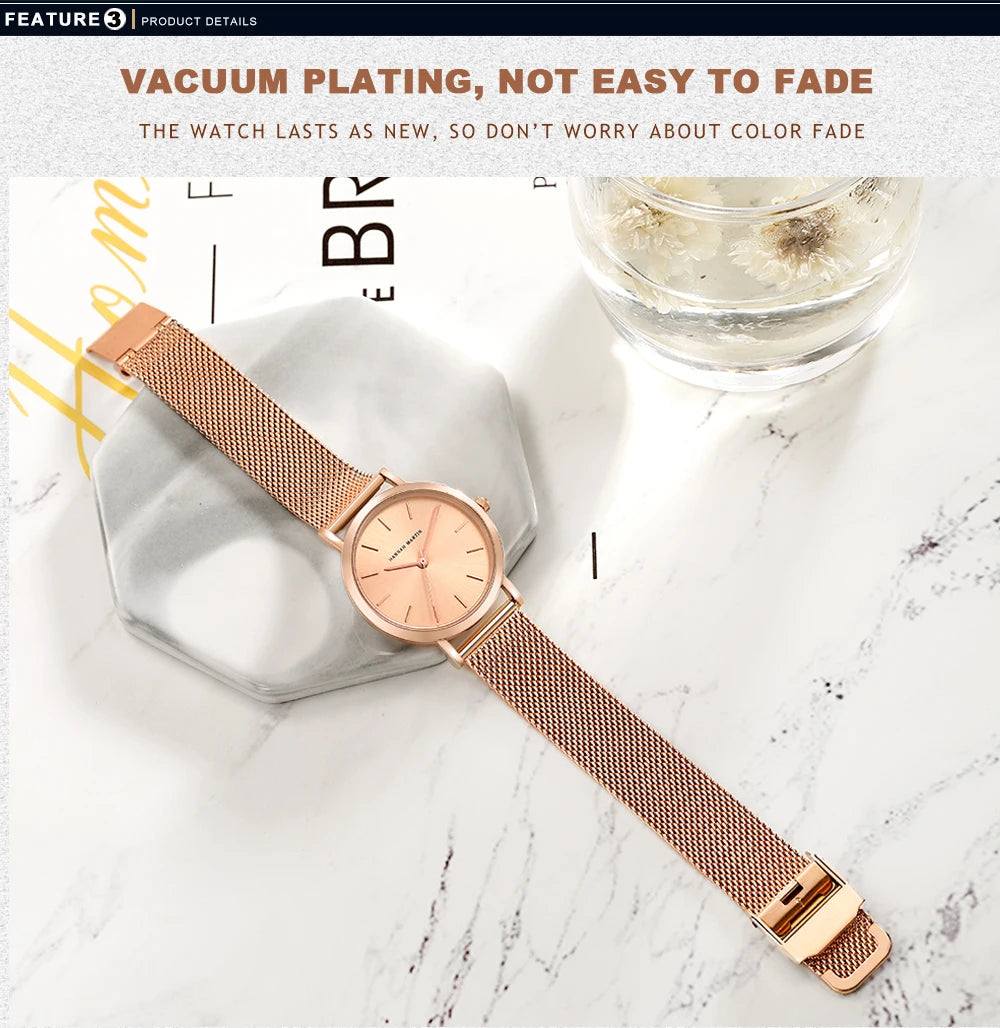 Hannah Martin Women 36mm Rose Gold Quartz Watch