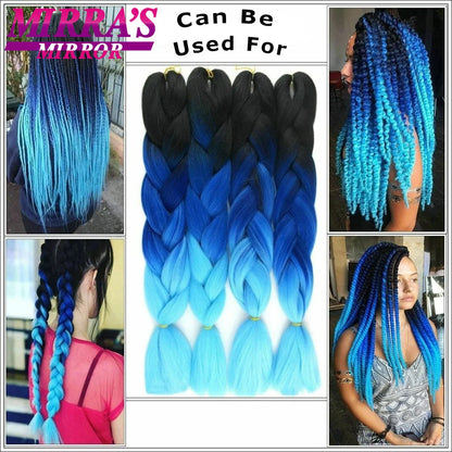 24 Inch Jumbo Braiding Hair Extensions Synthetic Ombre