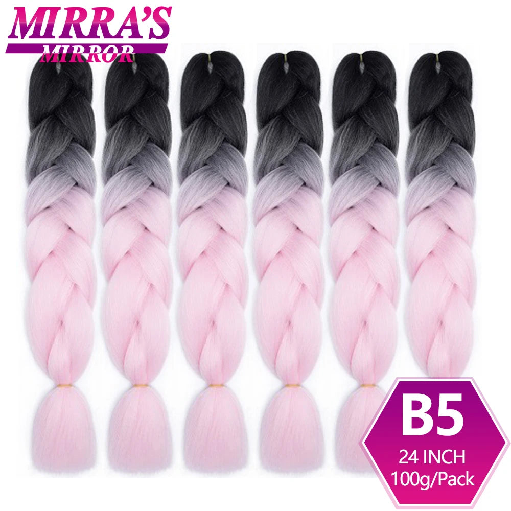 24 Inch Jumbo Braiding Hair Extensions Synthetic Ombre
