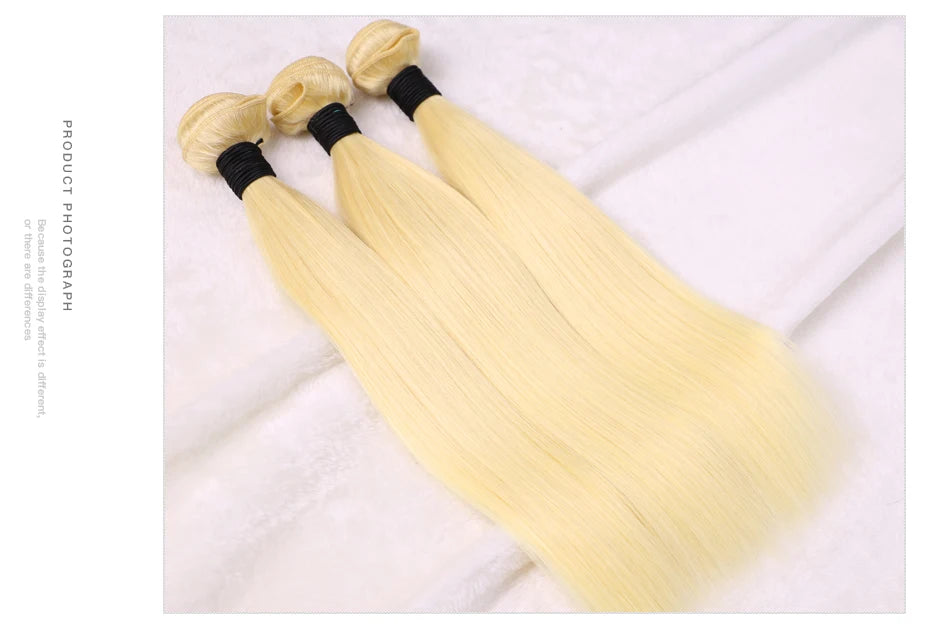 613 Blonde Brazilian Hair Bundles Straight Weave 24-40 Inch