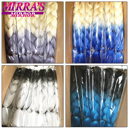 24 Inch Jumbo Braiding Hair Extensions Synthetic Ombre