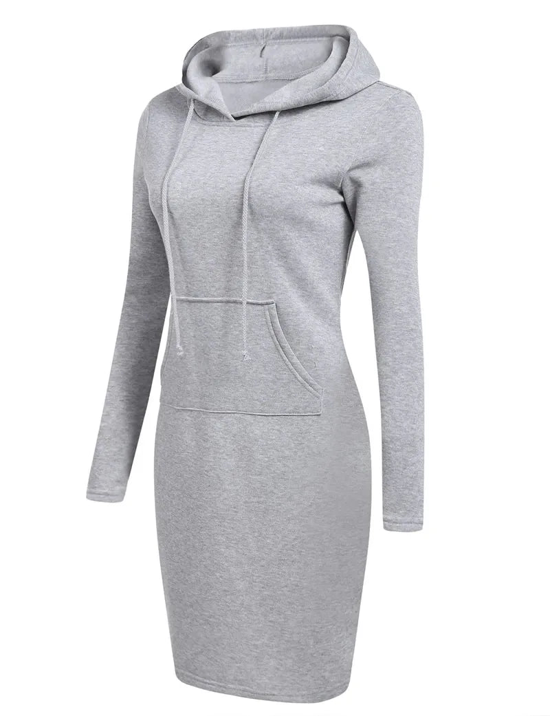 Hooded Sweatshirt Dress for Women in Polyester