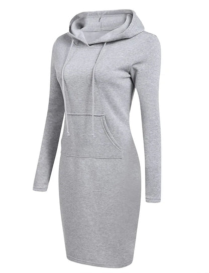 Hooded Sweatshirt Dress for Women in Polyester