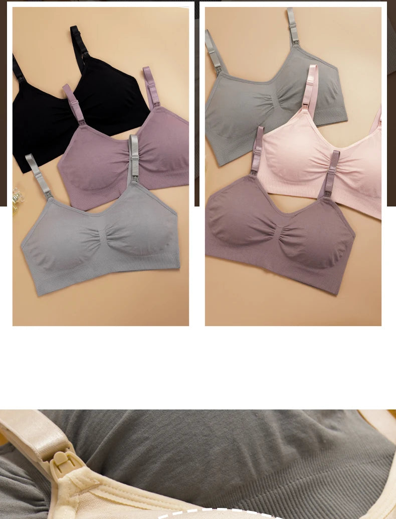 Plus Size Nursing Bra Seamless Breathable Nylon