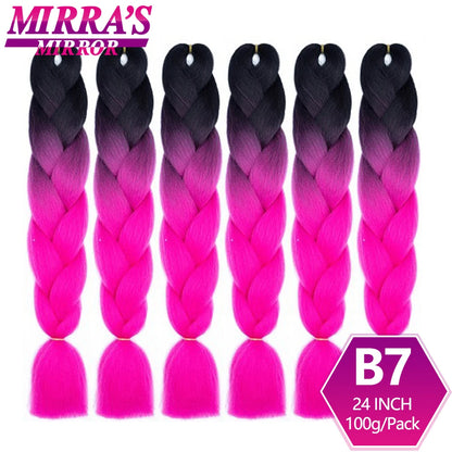 24 Inch Jumbo Braiding Hair Extensions Synthetic Ombre