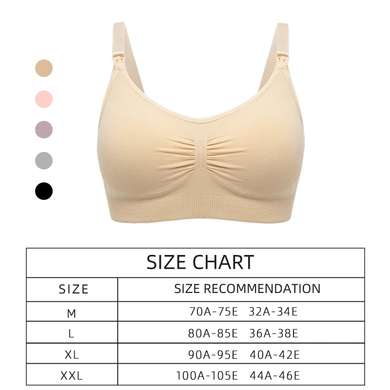 Plus Size Nursing Bra Seamless Breathable Nylon