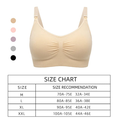 Plus Size Nursing Bra Seamless Breathable Nylon