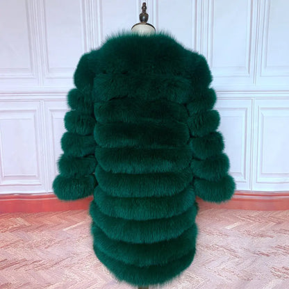 4in1 Women Fox Fur Coat Winter Outerwear