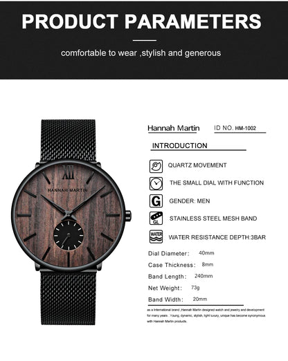 Waterproof Stainless Steel Mesh Quartz Men Watch