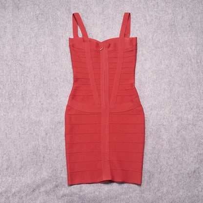BEAUKEY Blue Mini Bandage Dress for Women XL