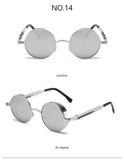 Metal Punk Round Sunglasses for Men and Women