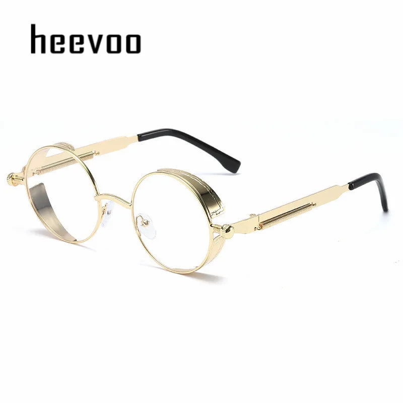Metal Punk Round Sunglasses for Men and Women