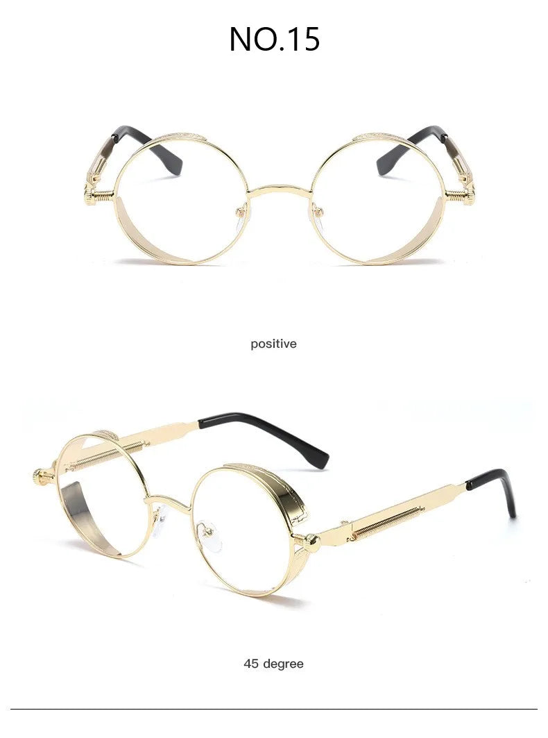 Metal Punk Round Sunglasses for Men and Women