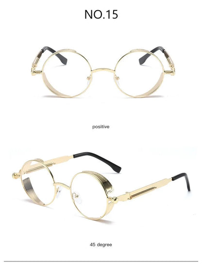 Metal Punk Round Sunglasses for Men and Women