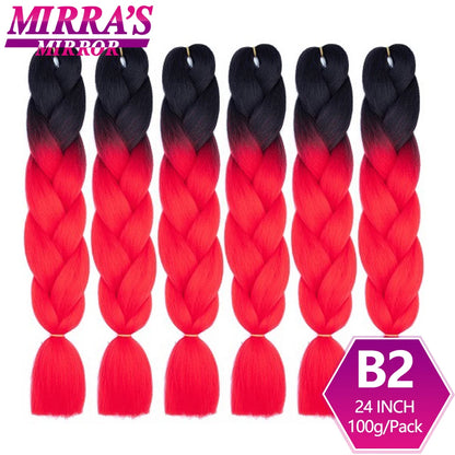 24 Inch Jumbo Braiding Hair Extensions Synthetic Ombre