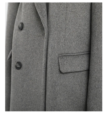 Wool Blend Mid Long Blazer Coat for Women
