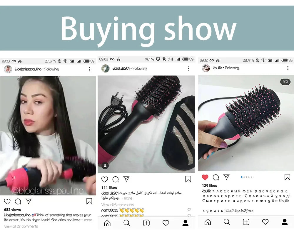 LISAPRO 3 In 1 Hot Air Brush Hair Dryer and Volumizer