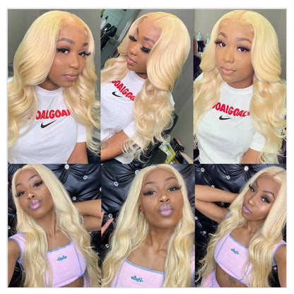 360 Lace Frontal Wig 613 Blonde Body Wave Human Hair