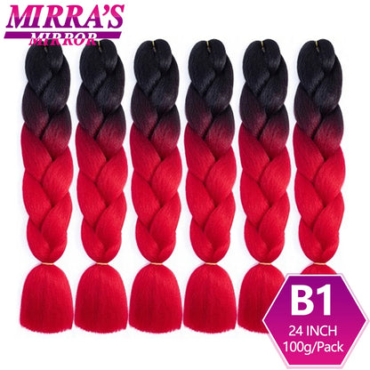 24 Inch Jumbo Braiding Hair Extensions Synthetic Ombre