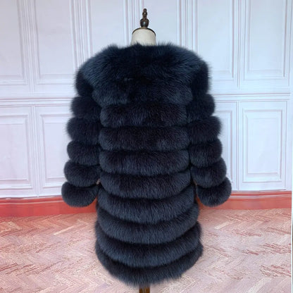 4in1 Women Fox Fur Coat Winter Outerwear