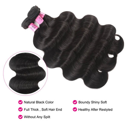 Body Wave 100% Human Hair Bundles Natural Color
