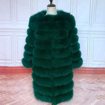 4in1 Women Fox Fur Coat Winter Outerwear