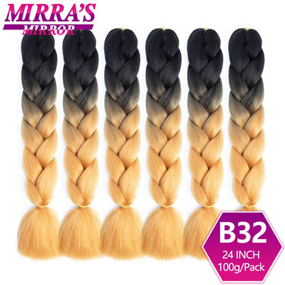 24 Inch Jumbo Braiding Hair Extensions Synthetic Ombre