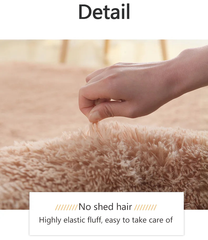 Pink Fluffy Polyester Carpet for Children's Room