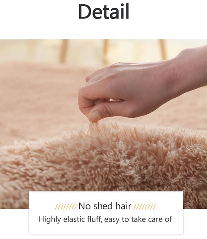 Pink Fluffy Polyester Carpet for Children's Room