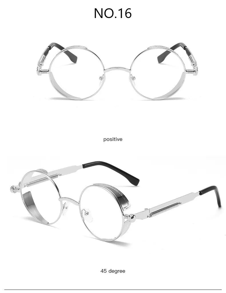 Metal Punk Round Sunglasses for Men and Women