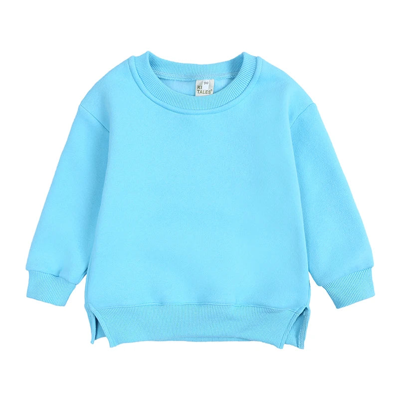 Kids Hooded Sweatshirt Cotton Solid Top for Girls