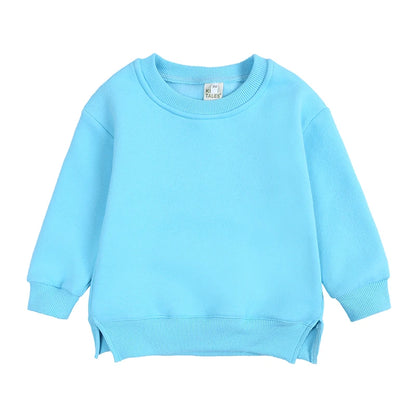 Kids Hooded Sweatshirt Cotton Solid Top for Girls