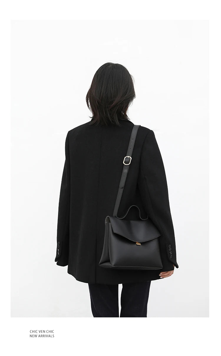 Wool Blend Mid Long Blazer Coat for Women