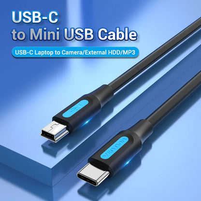 Vention USB C to Mini USB Cable for Digital Camera