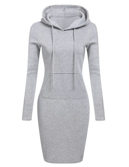 Hooded Sweatshirt Dress for Women in Polyester