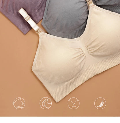 Plus Size Nursing Bra Seamless Breathable Nylon