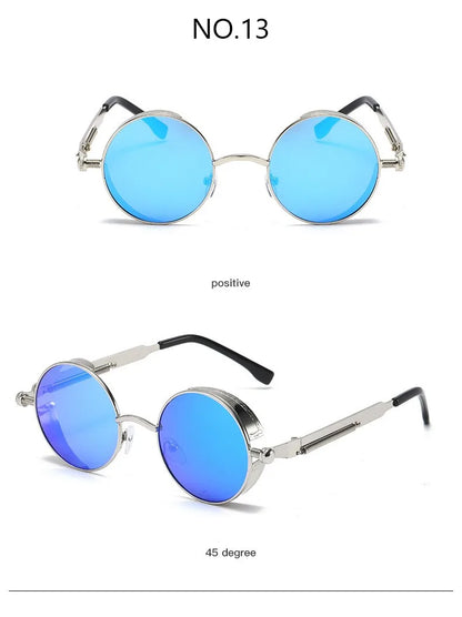 Metal Punk Round Sunglasses for Men and Women