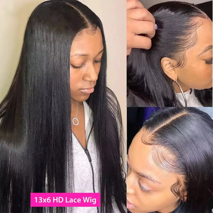 HD Lace Front Straight Human Hair Wig Transparent Lace