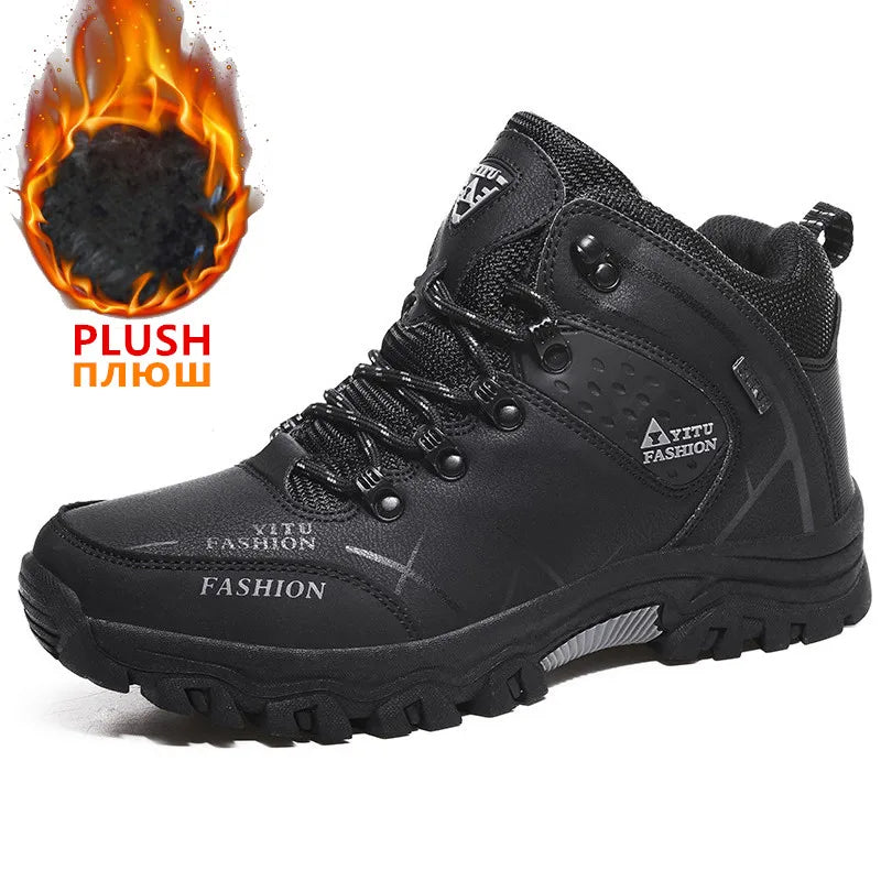 Men's Waterproof Leather Snow Boots Size 39-47