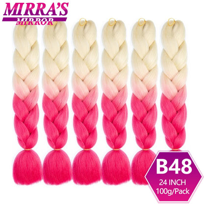 24 Inch Jumbo Braiding Hair Extensions Synthetic Ombre