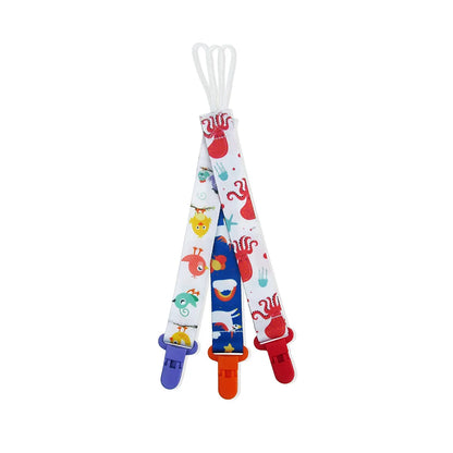Personalized Cartoon Print Pacifier Clip Set for Babies